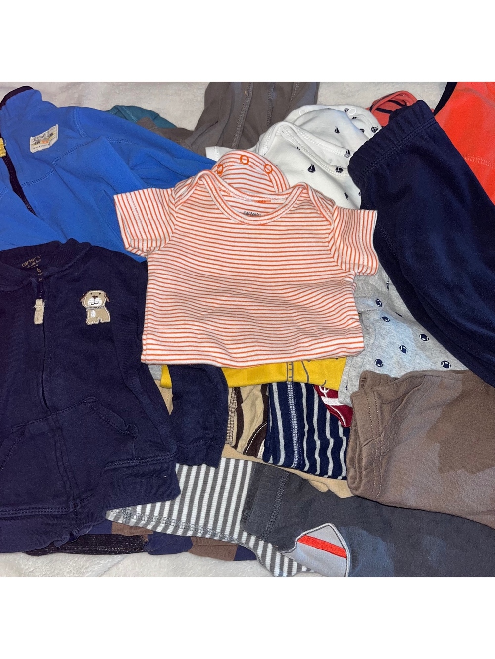 Huge 24 Pc Baby Boy 6 mo Fall/Winter Clothing Lot Pjs Pants Bodysuits Outfits